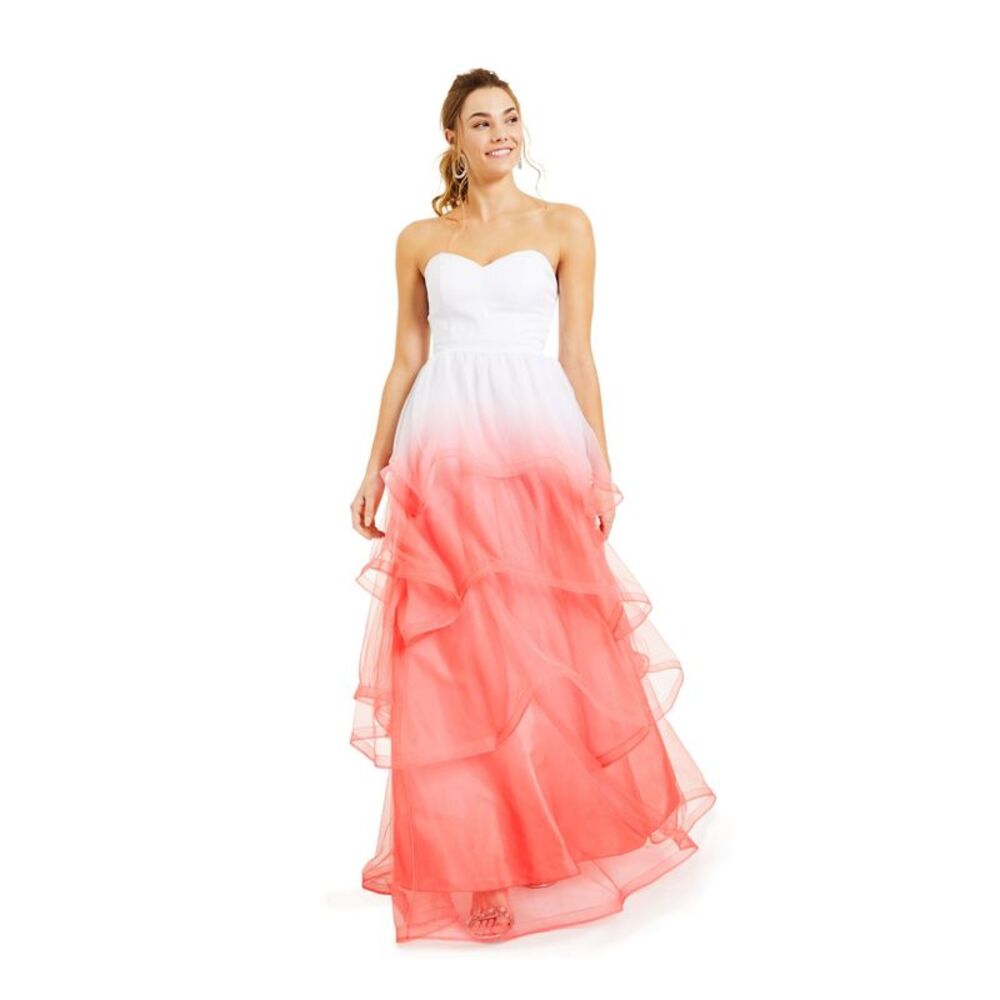 CRYSTAL DOLLS Womens Fit + Flare Full-Length Dress Ivory Formal Juniors 0